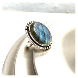Labradorite and Silver Ring size 6 1/2